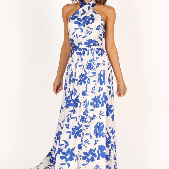 Petal & Pup | ALLORA HALTER DRESS - BLUE FLORAL Maxi Dress | S NWT - Picture 9 of 12